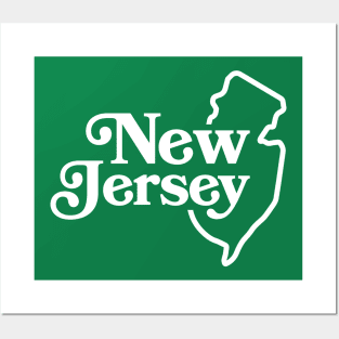 New Jersey Vintage State Outline Posters and Art